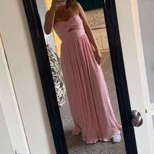 Lulu's Pink Strapless Maxi Dress